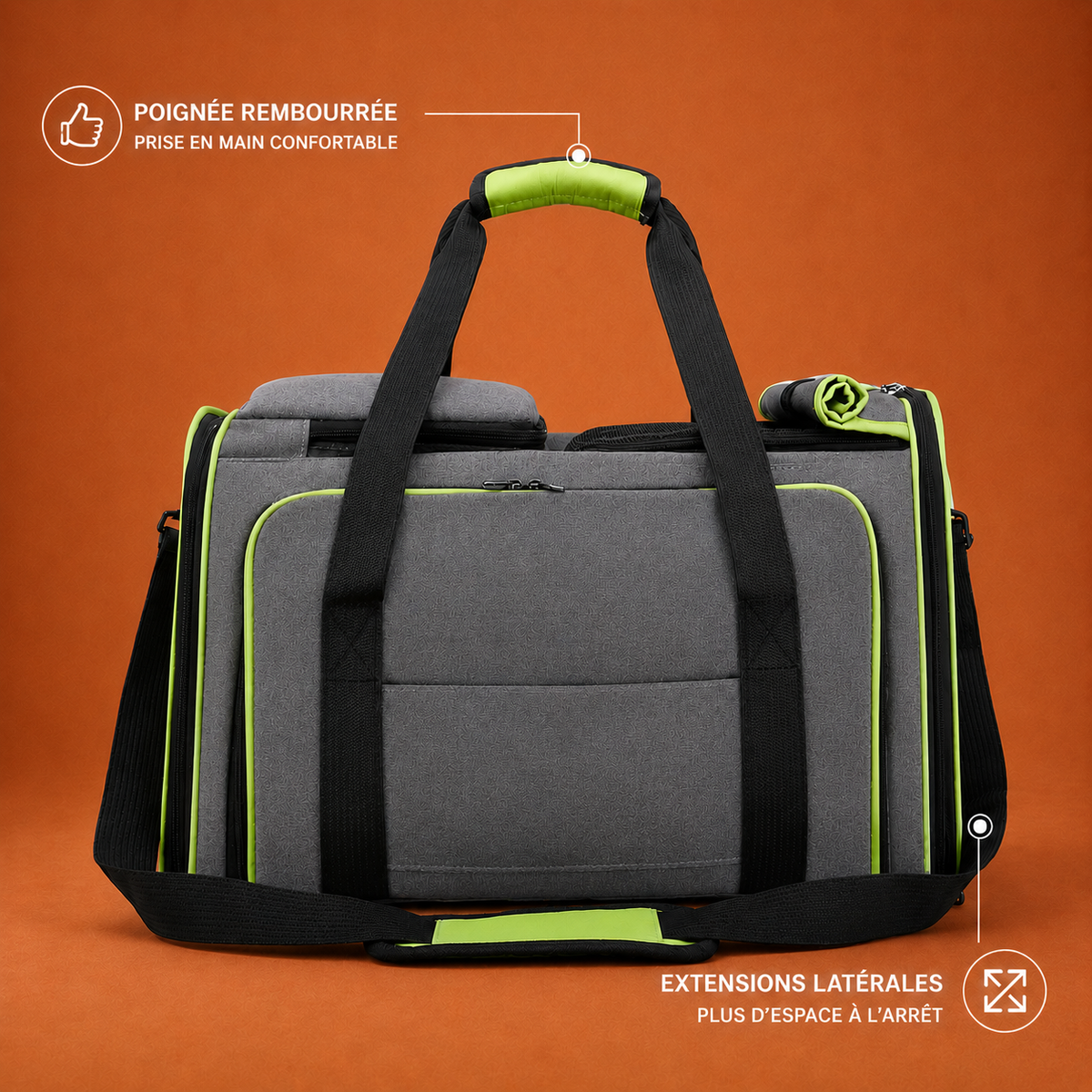 Sac de transport chat extensible