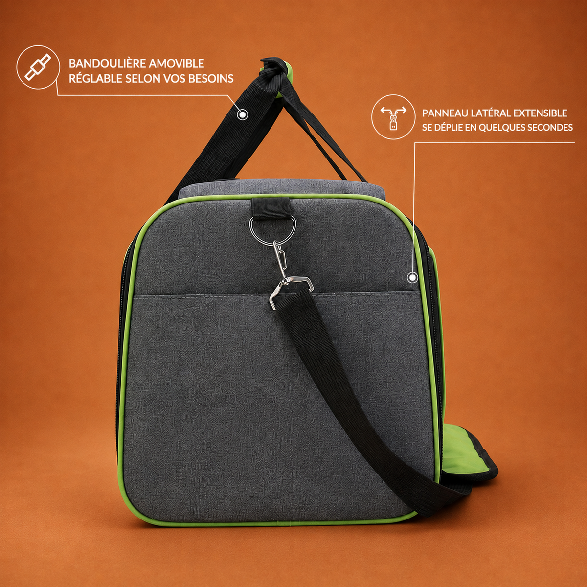 Sac de transport chat extensible