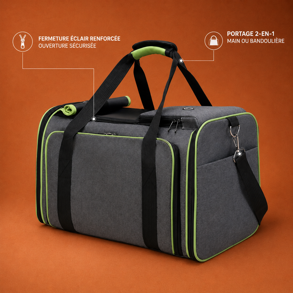 Sac de transport chat extensible