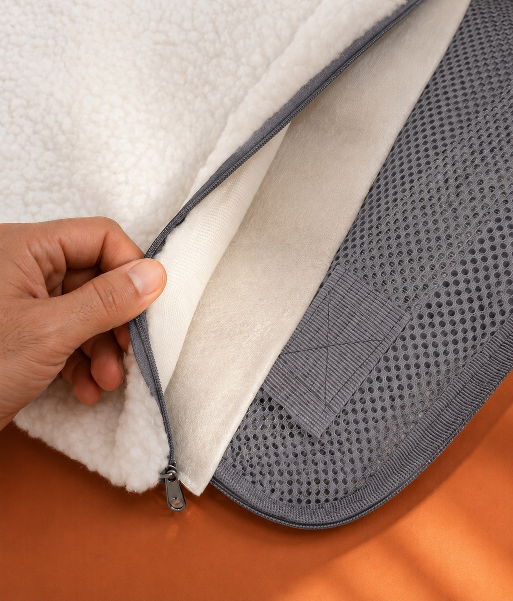 Coussin intérieur amovible et lavable, sac gris